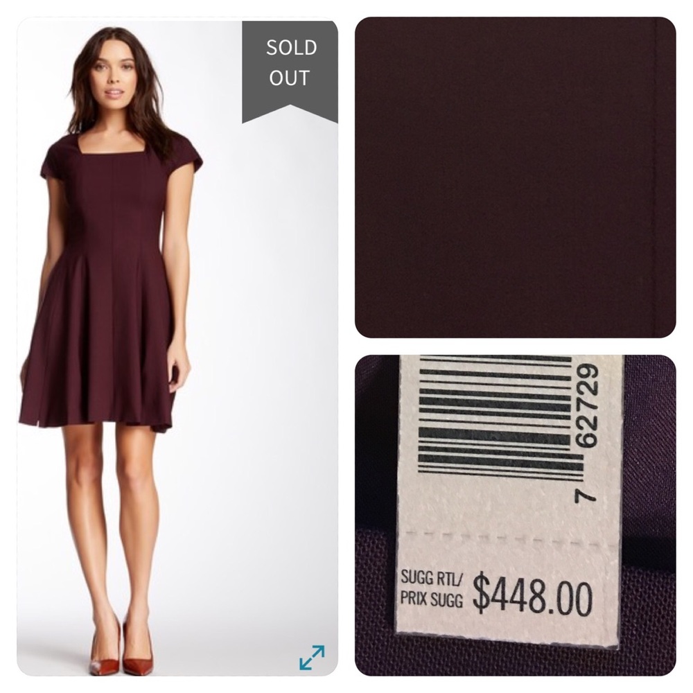 Rachel Roy (Signature Collection) Burgundy Fit-and-Flare Dress